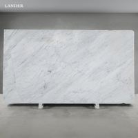 Landerstone Bianco Carrara Dalle de marbre pour mur et table dans la salle de bain Cuisine Nature Stone Carrara Dalle de marbre blanc