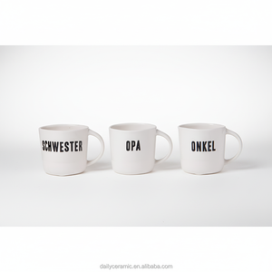 Personalisierte Weiße Keramik-Kaffeetassen mit Deutscher Beschriftung Schwester Opa Onkel Steinzeug Geschenktasse 350ml - Product Image 1