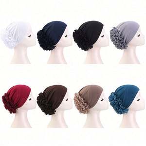 Pañuelo para la Cabeza de Mujer con Diseño Floral, de Poliéster y Spandex, Multifuncional, para el Cuidado del Cabello, Gorro de Quimioterapia, Turbante Musulmán, Hijab para Uso Diario - Product Image 2