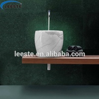 Lavabo de salle de bain en pierre naturelle italienne, en marbre poli