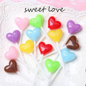Бесплатная доставка, Разноцветные Подвески в форме сердца и леденца из смолы для рукоделия, подвески, украшения из смолы, аксессуары из смолы, кабошоны - Product Image 2