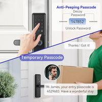 Harga pabrik Tuya TTlock kontrol aplikasi kartu kunci sidik jari pintar kunci pintu rumah pintar Passcode