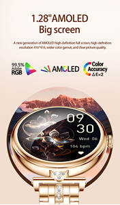 AK73 Montre intelligente AMOLED Classique Dames Santé des femmes <span class=keywords><strong>Cycle</strong></span> <span class=keywords><strong>menstruel</strong></span> féminin Fréquence cardiaque Modes sportifs Montre intelligente - Product Image 2