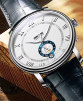 Montres automatiques professionnelles en acier, avec affichage 24 heures et calendrier complet, de conception et fabrication usine, pour marques privées