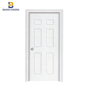 สไตล์ใหม่8แผงประตูเหล็กอเมริกันประตูภายในสีขาวจากประเทศจีน - Product Image 1