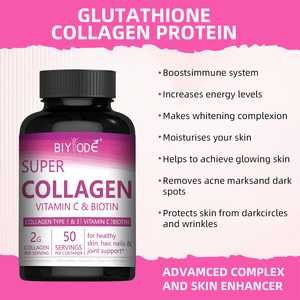 Compresse di Collagene Peptidico con Vitamina C per Capelli, Unghie e <span class=keywords><strong>Articolazioni</strong></span>, <span class=keywords><strong>Integratore</strong></span> di Bellezza Schiarente per Adulti Africani - Product Image 2