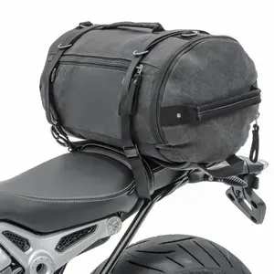 Waterproof Vintage Motor Bike Tail Bag Backpack Trunk Organizer Large Capacity Canvas Motorcycle Saddle Bag