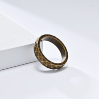 Bague pour homme en acier inoxydable, style nordique transfrontalier, motif diamant vintage, écriture viking, rétro minimaliste