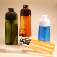 Bouteilles à pompe double chambre sans air transparentes en PET pour fond de teint, shampoing et lotion corporelle