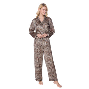 Pijamas de diseñador de dos piezas para mujer, pijamas de satén de seda, ropa de dormir, pijamas a juego para parejas, conjuntos de pijamas de seda - Product Image 3