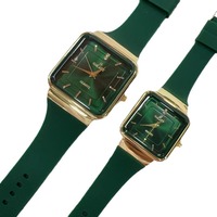 G1 New Couple Watch Square Simple Gold Watch Montre à bracelet en silicone pour hommes et femmes