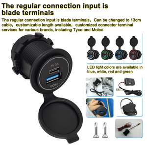 Chargeur rapide étanche IP65, entrée DC 12V-24V, QC3.0 USB-A Type C 5V 3.1A, prise de chargeur USB pour siège de bus, siège de fourgonnette, siège de camping-car - Product Image 5