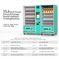Máquina expendedora combinada de alimentos y bebidas gaseosas automática comercial de gran capacidad dual las 24 horas con pago de crédito/tarjeta/efectivo/moneda