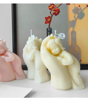 Kunden spezifische Hand mit Baby kerzen Religiöses duftendes Sojawachs-Kerzen-Muttertag geschenk