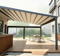 Auvent pliant électrique extensible à cassette motorisé avec télécommande pour fêtes en plein air, hôtels, villas |   Cadre en alliage d'aluminium