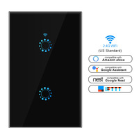 Interruptor Inteligente WiFi Estándar Estadounidense/Australiano de 1 a 4 Canales, Compatible con Tuya y EWeLink, Control Remoto Táctil con Voz Alexa