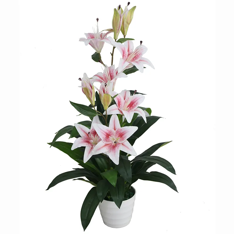 High Simulation hot sale Artificial Lily Plants for home garden decoration Faux Lily China supplier