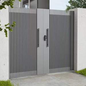 Puerta Corredera Automática de Metal de Diseño Moderno <span class=keywords><strong>para</strong></span> Entrada Principal, Puerta Telescópica Eléctrica <span class=keywords><strong>para</strong></span> Entrada de Vivienda, Puerta Exterior de Aluminio - Product Image 1