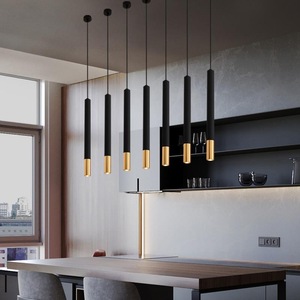 Moderno oro nero luce pendente in alluminio nordico creativo soffitto <span class=keywords><strong>faretti</strong></span> ristorante Bar cucina lampadario Led - Product Image 6