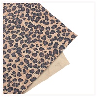 INFOCORK léopard imprimé végétalien 0.4mm mince tissu de liège-personnalisable pour bricolage artisanat/pochette à la main/portefeuilles/housses de cahier