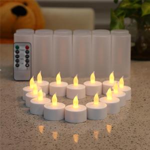 Velas de luz de té LED sin llama parpadeantes con estación de carga, vela LED recargable, 12 unidades - Product Image 3