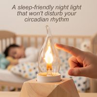 Lampadina a Effetto Fiamma Tremolante E27, Lampada Vintage con Effetto Fuoco, Decorazione per Casa, Atmosfera Calda, LED Bianco, Lampadina a Candela Realistica con Effetto Sfarfallio