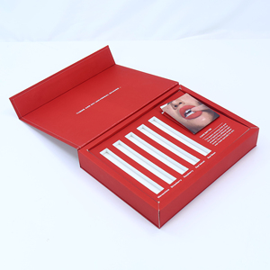 Scatole di Carta Personalizzate di Lusso per Regali, Stampa su Cartone Rigido Rosso, Confezione Cosmetica Magnetica con Apertura a Ribalta per Rossetti - Product Image 3