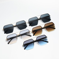 Gafas de Sol Rectangulares Pequeñas Multicolores con Logotipo Personalizado de Nuevo Diseño, Gafas de Sol Modernas sin Montura para Hombre y Mujer