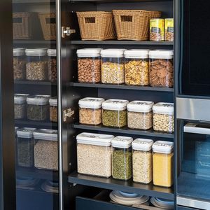 Nắp kín thực phẩm niêm phong lưu trữ <span class=keywords><strong>container</strong></span> <span class=keywords><strong>easylock</strong></span> Nhà Bếp Đựng thức ăn tủ lạnh tổ chức Stackable rõ ràng nhựa Canister Jar Bộ - Product Image 3