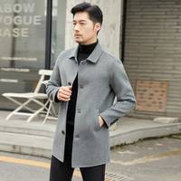 Manteau Homme en Laine Teinte à la Fils, Simple Boutonnage, Col Rabattu, 100% Laine, Polyvalent et Tendance, Qualité Supérieure OEM ODM