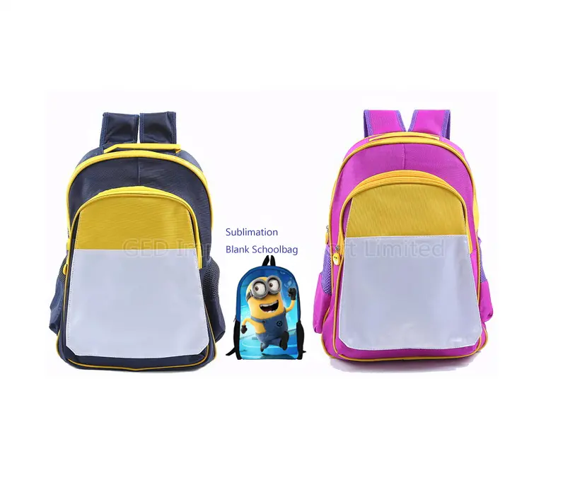 Cheap Price Ad Sublimation Blank Backpack Cartoon Multicolor Polyester Heat Transfer School Bag For Student Kid Children