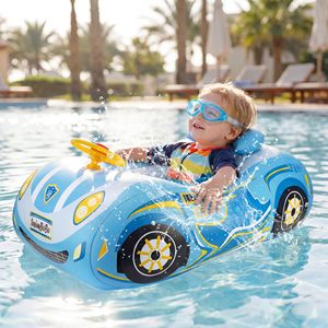 Flotador Inflable 3D para Bebés con Forma de Auto, Anillo de Natación con Volante, PVC Resistente, Anti-vuelco, para Niños Pequeños - Product Image 5
