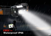 Lampe frontale mini étanche en plastique à 3 LED 3W, source de lumière double blanc/rouge, best-seller transfrontalier, pour usage extérieur polyvalent