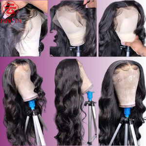 Cheveux humains vierges à 100 %, perruque Lace Front 13x4, longue ondulation avec raie au milieu pour femmes - Product Image 4