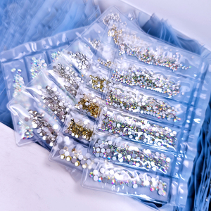 Mixed 6 Blanks Non-Hotfix Craft Art Crystal <span class=keywords><strong>Nails</strong></span> 5mm Flat Back Glass Design Rhinestone Glue-On para prendas ABS Bolsas - Product Image 4