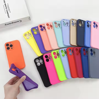 Coque de téléphone en silicone liquide TPU souple couleur personnalisée pour iPhone 15 16 17 18 Pro Max avec protection d'appareil photo