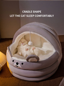 Groothandel Luxe Wasbare Kat Grot Grappige Kat Hond Huisdieren Bedden Kattenhuis Met Hangende Pluche Bal - Product Image 4