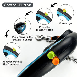 Ingrosso Double Head <span class=keywords><strong>Dog</strong></span> fune di trazione Led luce automatica retrattile guinzaglio multifunzionale per animali domestici con erogatore di cacca leggera - Product Image 2