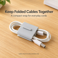 Enrouleur de câbles en silicone à double canal pour cordons de charge et écouteurs, organiseurs de câbles réutilisables pour tiroir de bureau et rangement en voyage