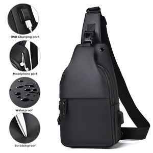 Custom Logo PU Leather Smart Side Casual Pouch Travel Messenger <strong>Men</strong> Sling Chest <strong>Crossbody</strong> Fanny Pack <strong>Men's</strong> <strong>Bag</strong> Waist <strong>Bags</strong>