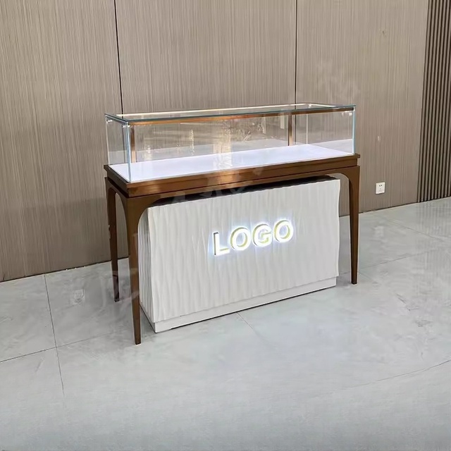Custom Durable High Quality Mobile Phone Shop Interior Design Mobile Phone Display Counter Table Glass Display Cabinet
