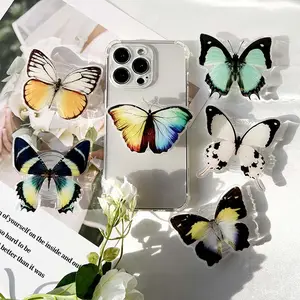 Bionic Butterfly Phone Holder 3D Effect socket Folding Grip Tok Transparent handle insect phone Stande