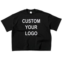 T-shirt surdimensionné lourd 100% coton t-shirts courts Logo personnalisé Boxy Fit blanc Streetwear hommes T-shirt