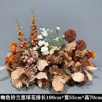 Centre de table de mariage ou de Noël, ou décoration de scène événementielle, en soie verte mélangée, réaliste, moderne, faite à la main, de haute qualité, avec motif de lotus.