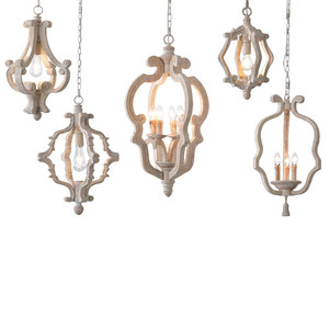 Colección <span class=keywords><strong>de</strong></span> Lámparas Colgantes <span class=keywords><strong>de</strong></span> <span class=keywords><strong>Madera</strong></span> Rústica Estilo Campestre Francés, Lámpara Colgante LED Vintage con Acabado Desgastado para Restaurante, Bar, Barra, B&B - Product Image 5