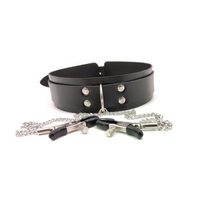 Collier en cuir pince à mamelon pince à poitrine chaîne BDSM Bondage Gear Set Sex Toys pour femmes Couples adultes jeux accessoires