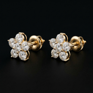 Pendientes de diamantes de platino con corte brillante, joyería fina elegante para mujer, ligeros, cómodos, para uso diario, regalo - Product Image 2