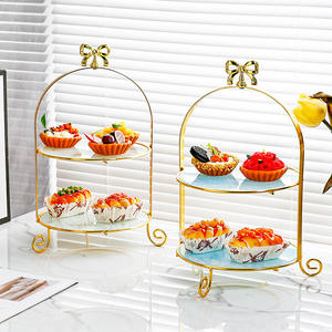 Plateau à bonbons nordique réception ménage salon gâteau support dés multicouche fruits trois couches affichage - Product Image 1