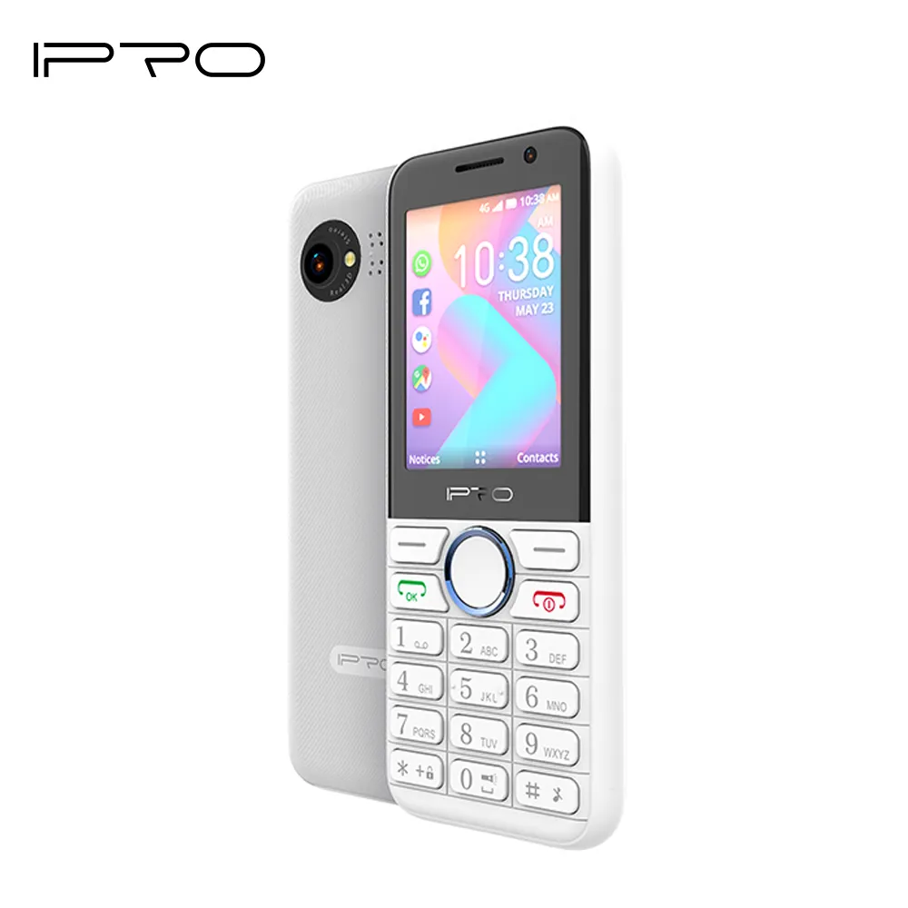 Ipro 2,4 pulgadas K2 3G función inteligente soporte de teléfono WhatsApp ins Gram 4G + 512MB 1800mAh Batería grande OEM teclado teléfonos móviles