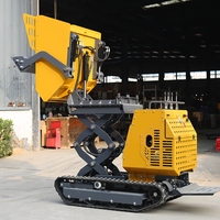 Mini-dumper sur chenilles multifonctionnel 1000 kg Diesel Hydraulique à moteur puissant